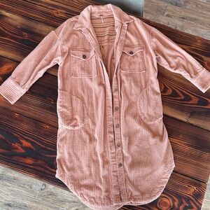 Free People Peach Textured Jacket